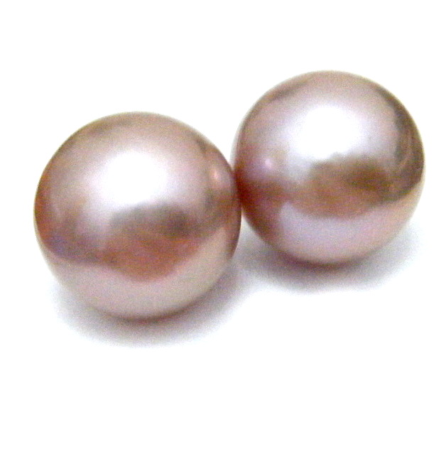 Rose Pink 14.5mm Edison Round Pair